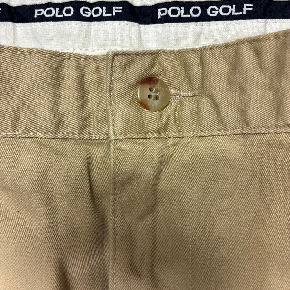 Polo Golf Ralph Lauren Mens Pleated Chino Pants Tan Khaki Cotton 34x34 - Picture 8 of 13
